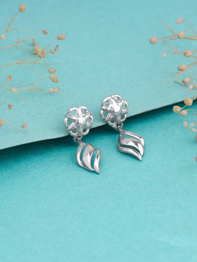 Giva 925 Sterling Silver Floral Twist Earrings