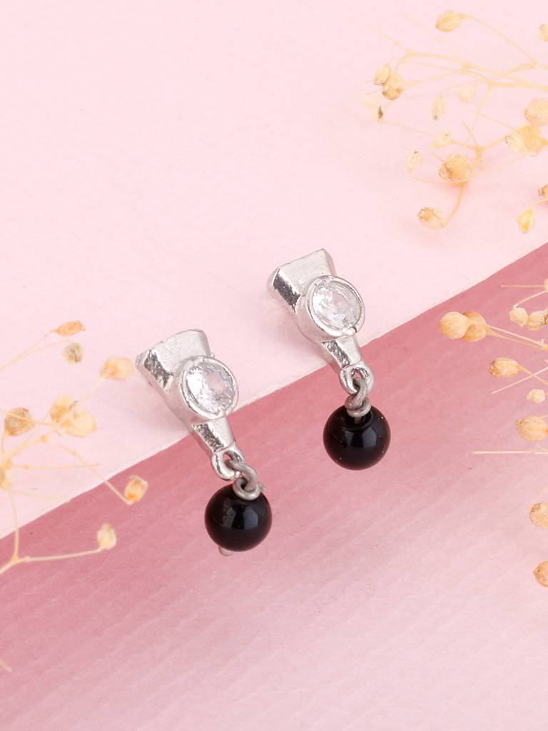 Giva 925 Sterling Silver Zirconia Noir Earrings