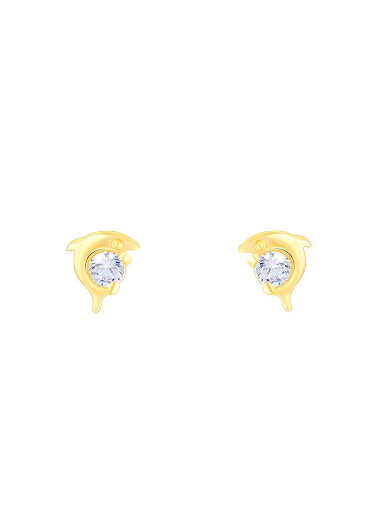 Giva 925 Sterling Silver Golden Cheerful Dolphin Earrings