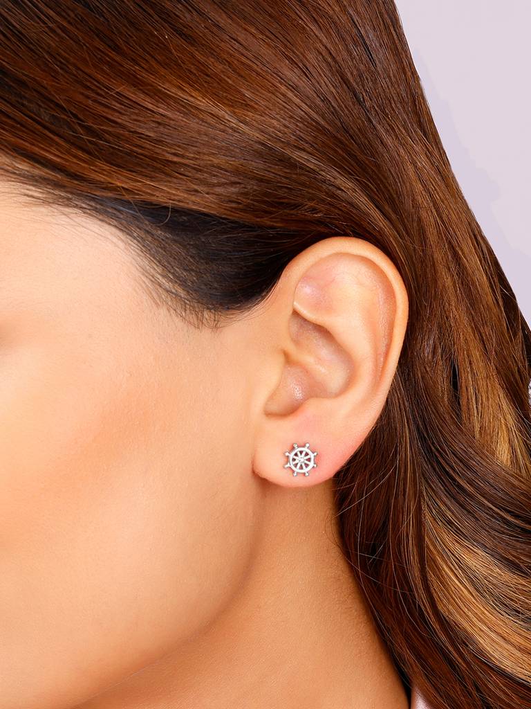 Giva 925 Sterling Silver Classic Wheel Earrings