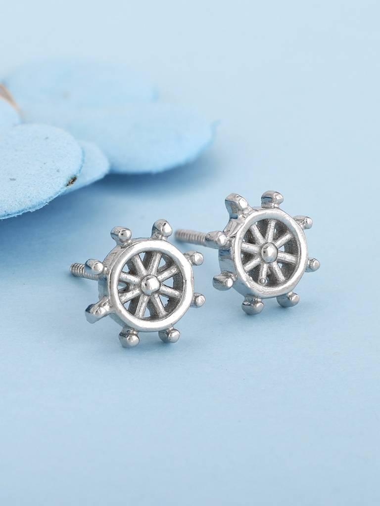 Giva 925 Sterling Silver Classic Wheel Earrings