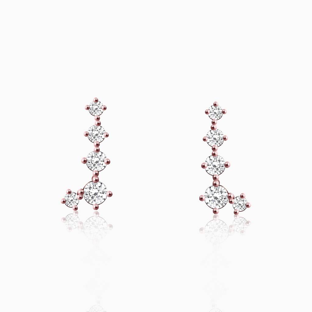 925 Silver Rosegold Sparkling Constellation Earrings : ER0209