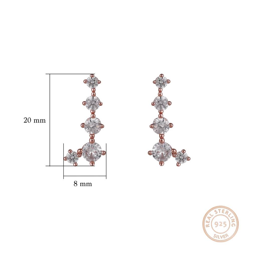 925 Silver Rosegold Sparkling Constellation Earrings : ER0209