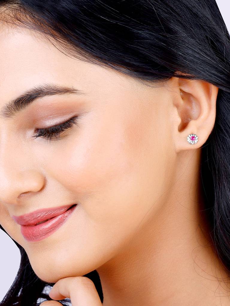Giva 925 Sterling Silver Precious Flower Earrings