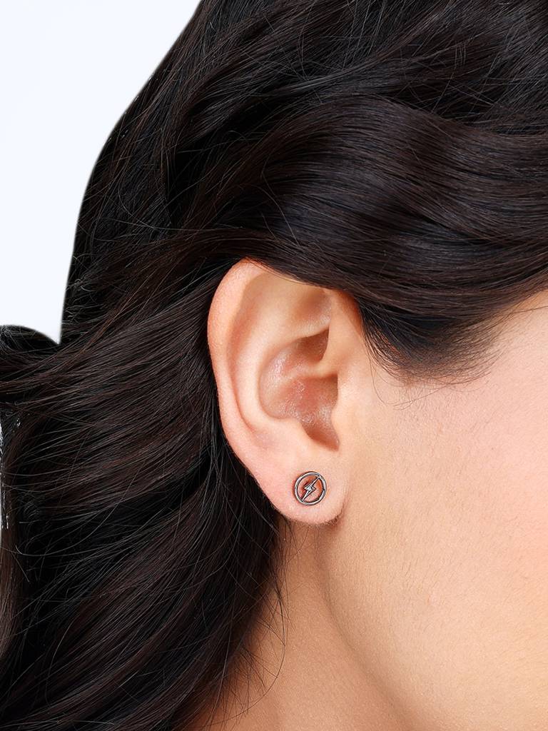 Giva 925 Sterling Silver Lightning Bolt Earrings For Him/Her