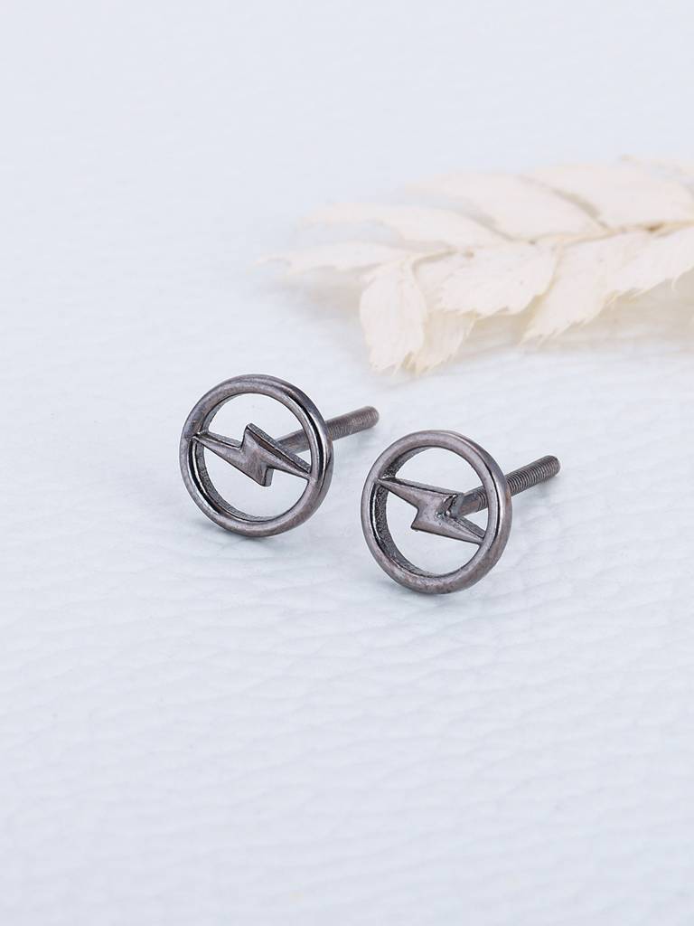 Giva 925 Sterling Silver Lightning Bolt Earrings For Him/Her