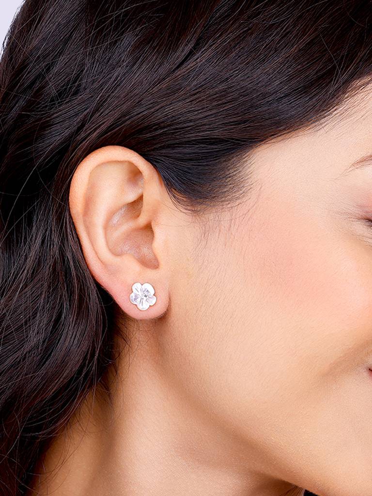 Giva 925 Sterling Silver Little Hibiscus Earrings