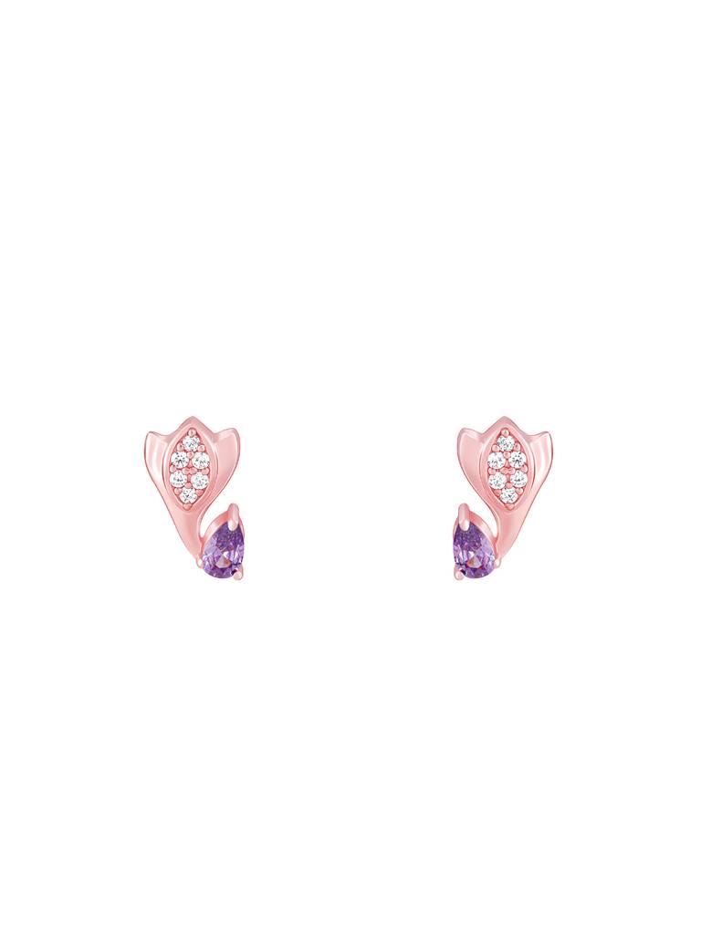 Giva 925 Sterling Silver Rose Gold Crocus Elegance Earrings