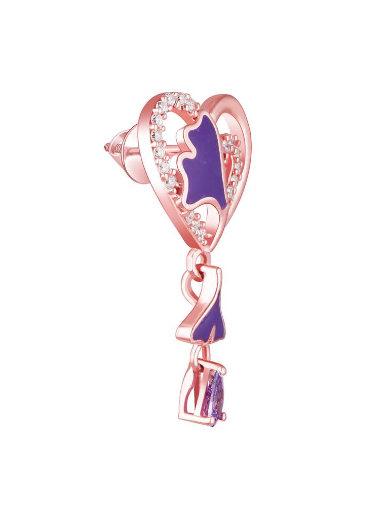 Giva 925 Sterling Silver Rose Gold Ginkgo Leaf Earrings
