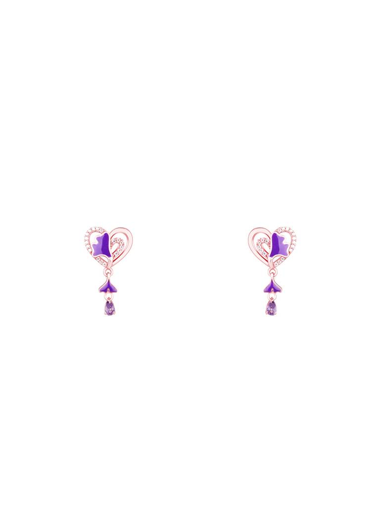 Giva 925 Sterling Silver Rose Gold Ginkgo Leaf Earrings