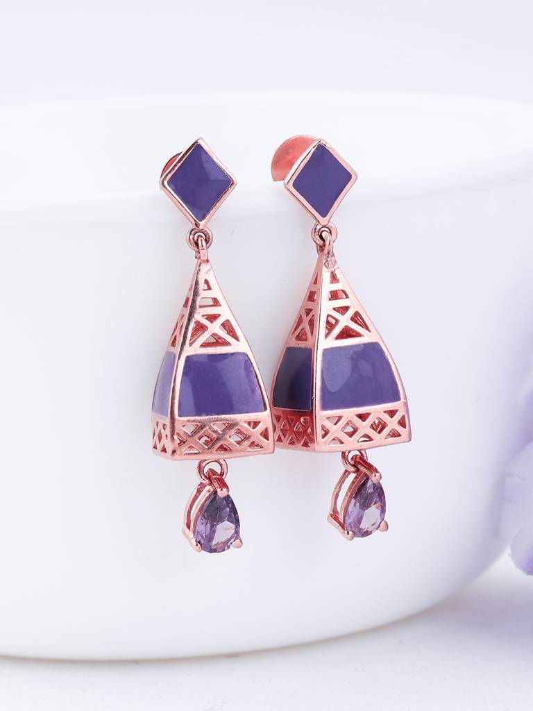 Giva 925 Sterling Silver Rose Gold Dream Tower Earrings