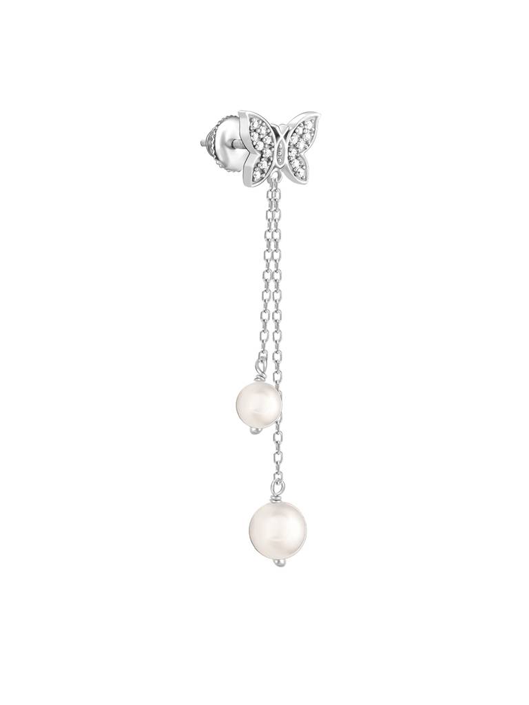 Giva 925 Sterling Silver Pearly Butterfly Earrings