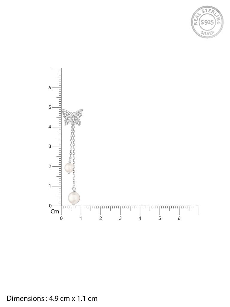 Giva 925 Sterling Silver Pearly Butterfly Earrings