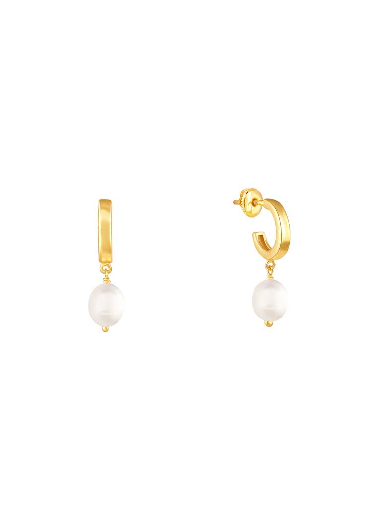 Giva 925 Sterling Silver Golden Oceans Luster Hoop Earrings