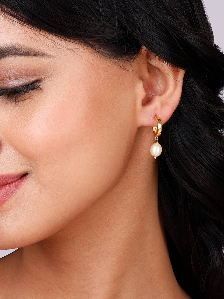 Giva 925 Sterling Silver Golden Oceans Luster Hoop Earrings