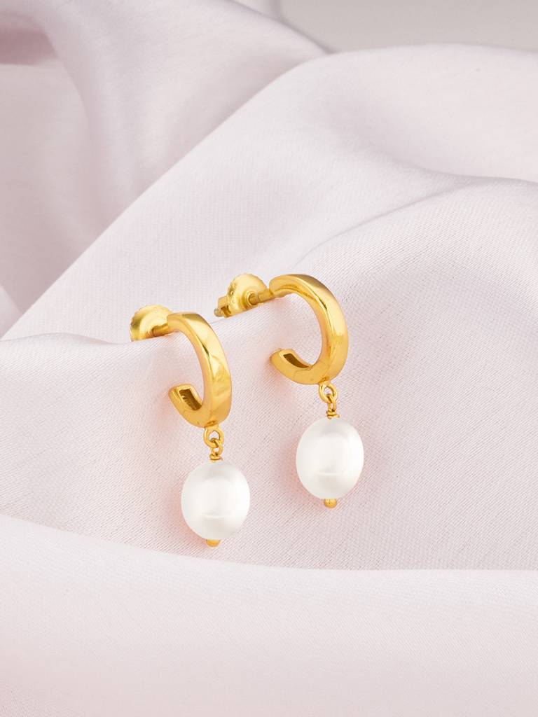 Giva 925 Sterling Silver Golden Oceans Luster Hoop Earrings