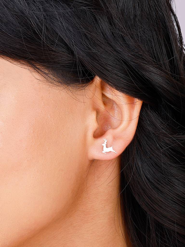 Giva 925 Sterling Silver Mini Deer Earrings