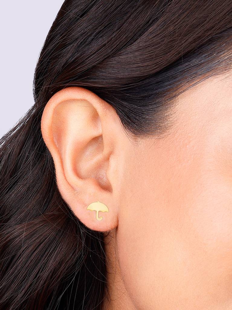 Giva 925 Sterling Silver Golden Mini Umbrella Earrings