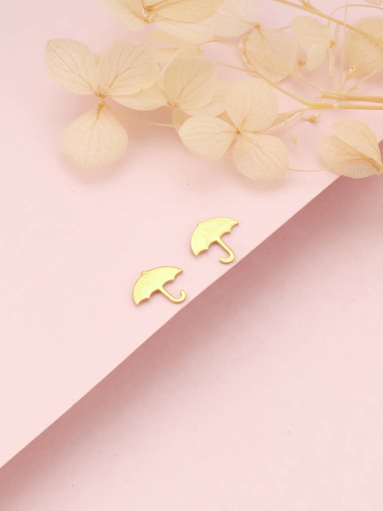 Giva 925 Sterling Silver Golden Mini Umbrella Earrings