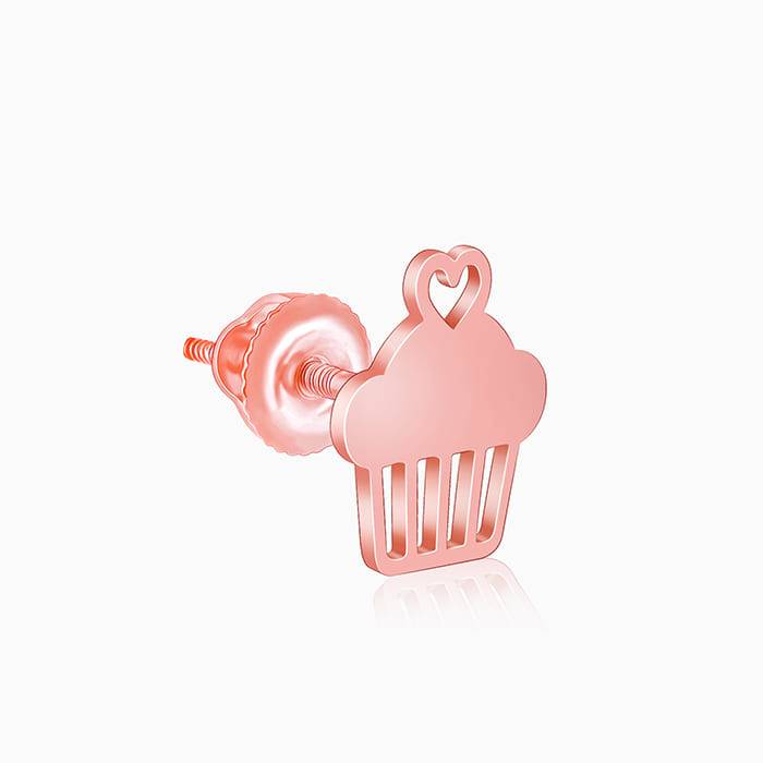 Giva 925 Sterling Silver Rose Gold Cupcake Earrings| Studs To Gift Women & Girls | With Ce : ER02161