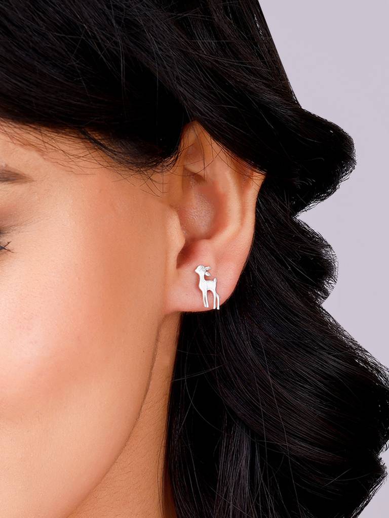 Giva 925 Sterling Silver Dear Deer Earrings