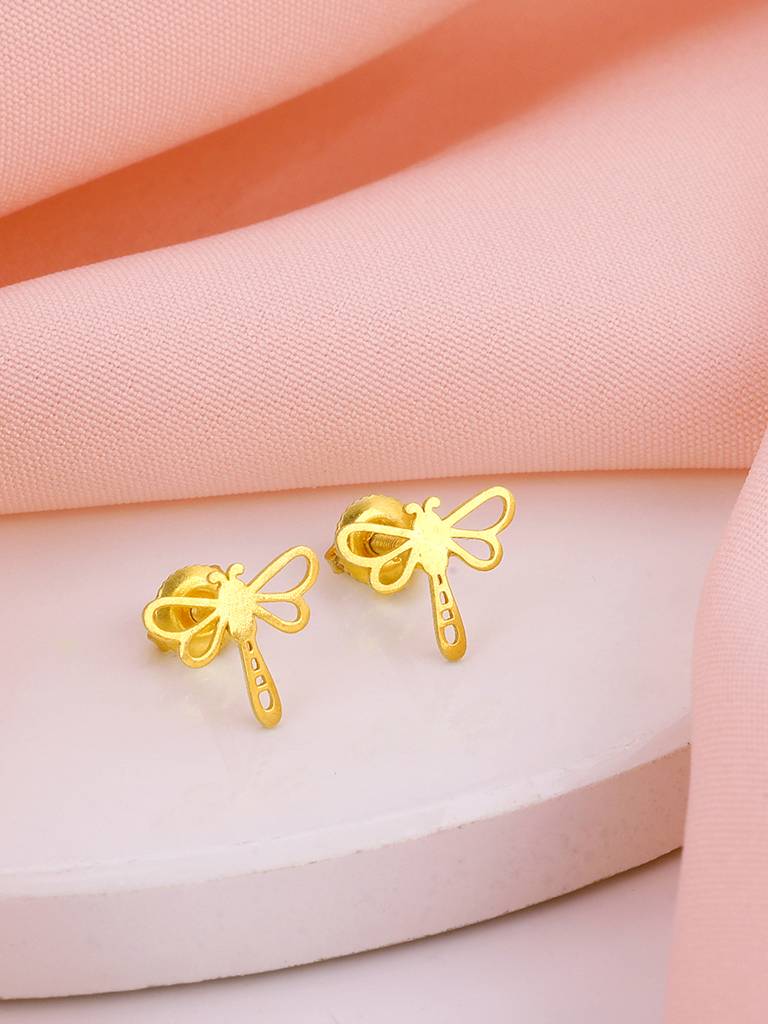 Giva 925 Sterling Silver Golden Sparkling Fireflies Earrings