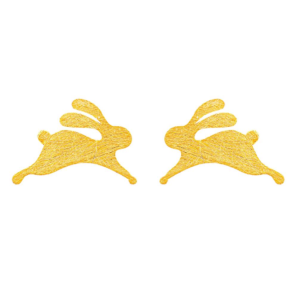 Giva 925 Silver Golden Leaping Rabbits Studs : ER02172