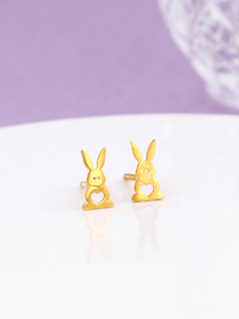 Giva 925 Silver Golden Honey Bunny Earrings : ER02173