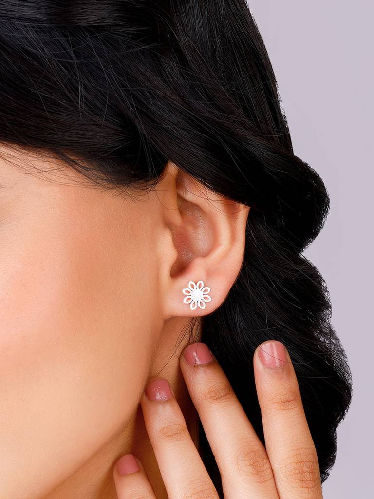 Giva 925 Sterling Silver Heartwarming Floral Earrings