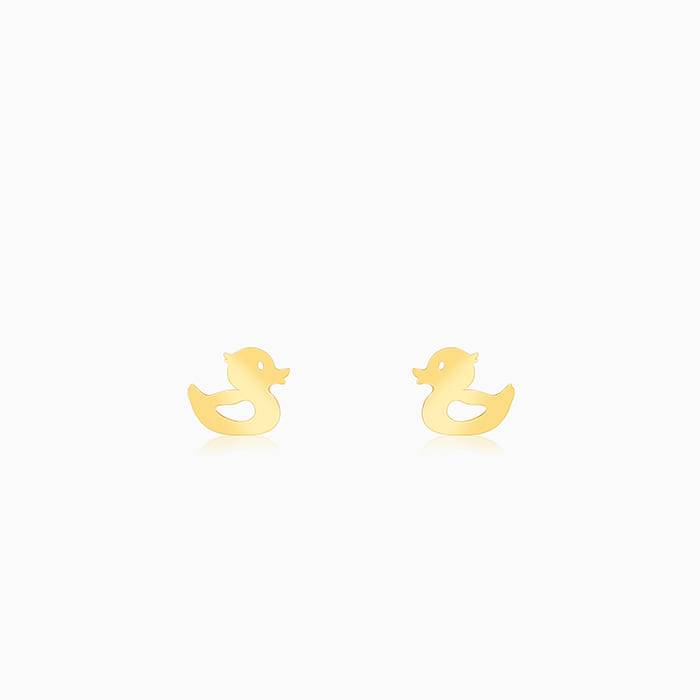 Giva 925 Sterling Silver Golden Duck Stud Earrings| Studs To Gift Women & Girls | With Cer : ER02177