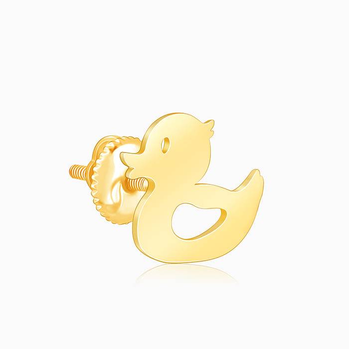 Giva 925 Sterling Silver Golden Duck Stud Earrings| Studs To Gift Women & Girls | With Cer : ER02177