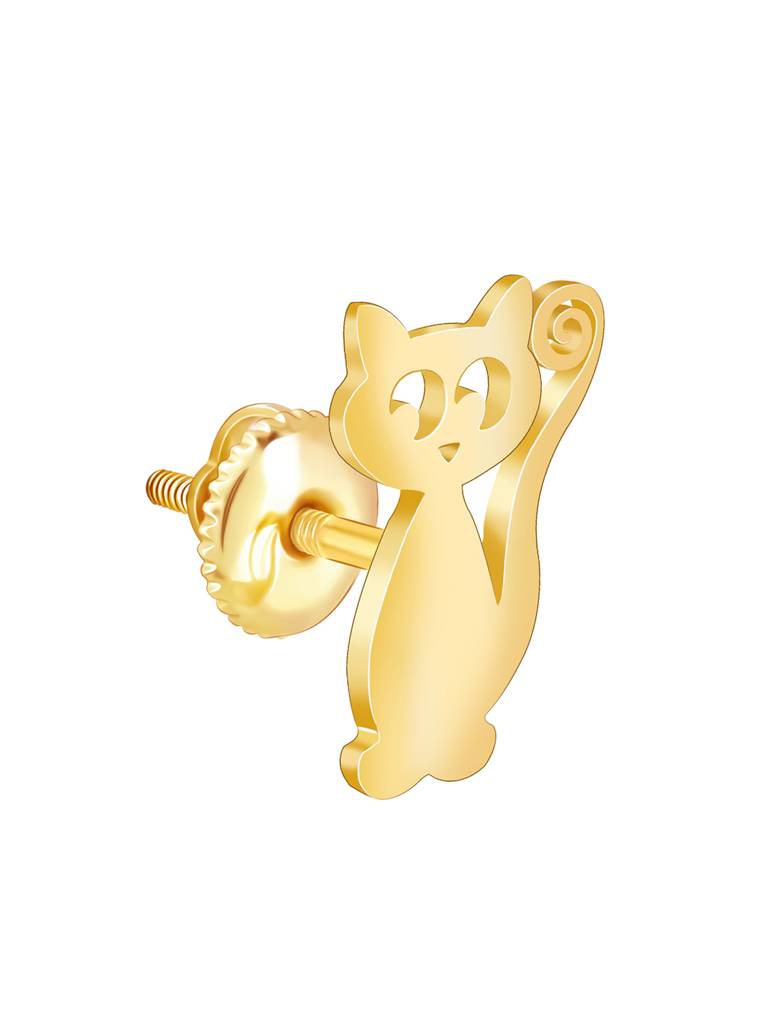 Giva 925 Sterling Silver Golden Cute Kitten Earrings