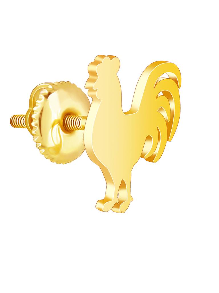 Giva 925 Sterling Silver Golden Rooster Earrings