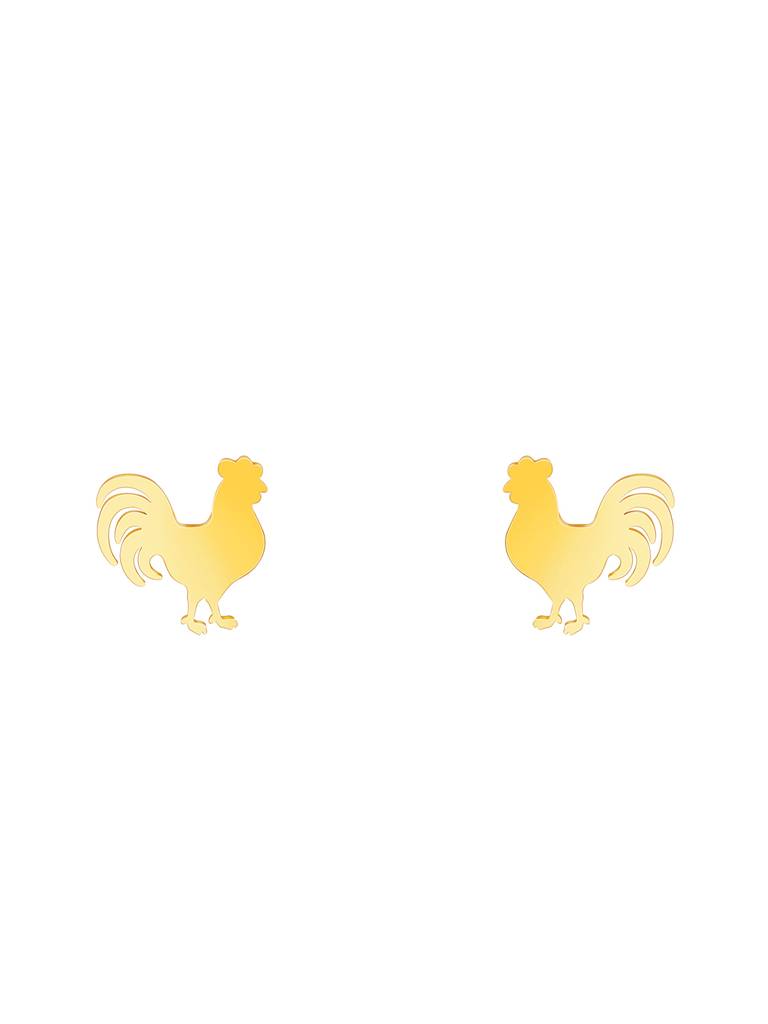 Giva 925 Sterling Silver Golden Rooster Earrings