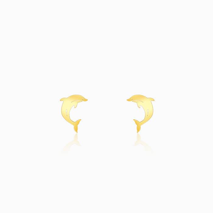 Giva 925 Sterling Silver Golden Dolphin Studs| Drops To Gift Women & Girls | With Certific : ER02182