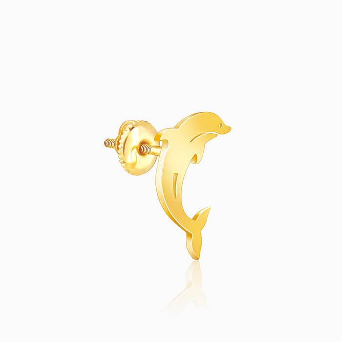 Giva 925 Sterling Silver Golden Dolphin Studs| Drops To Gift Women & Girls | With Certific : ER02182