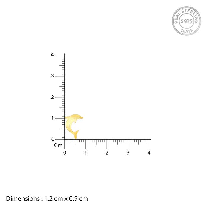 Giva 925 Sterling Silver Golden Dolphin Studs| Drops To Gift Women & Girls | With Certific : ER02182