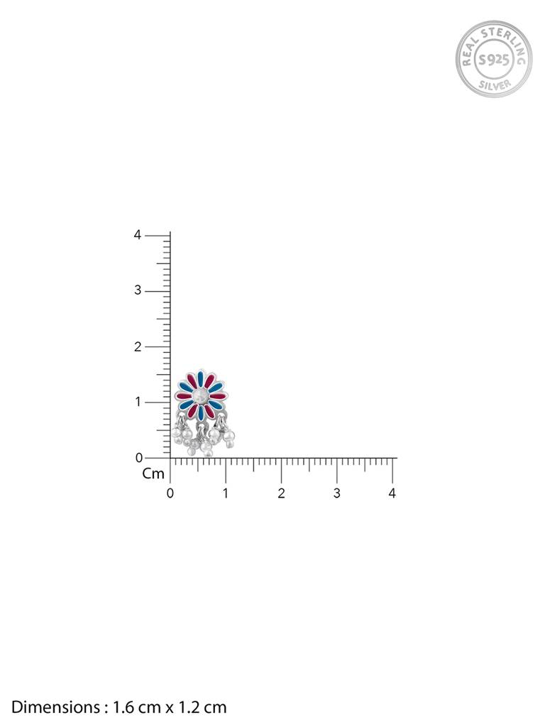 Oxidized Silver Millefleur Earrings : ER02189