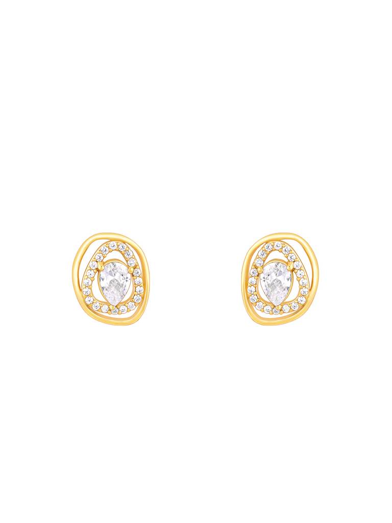 Giva 925 Sterling Silver Golden Glittering Earrings
