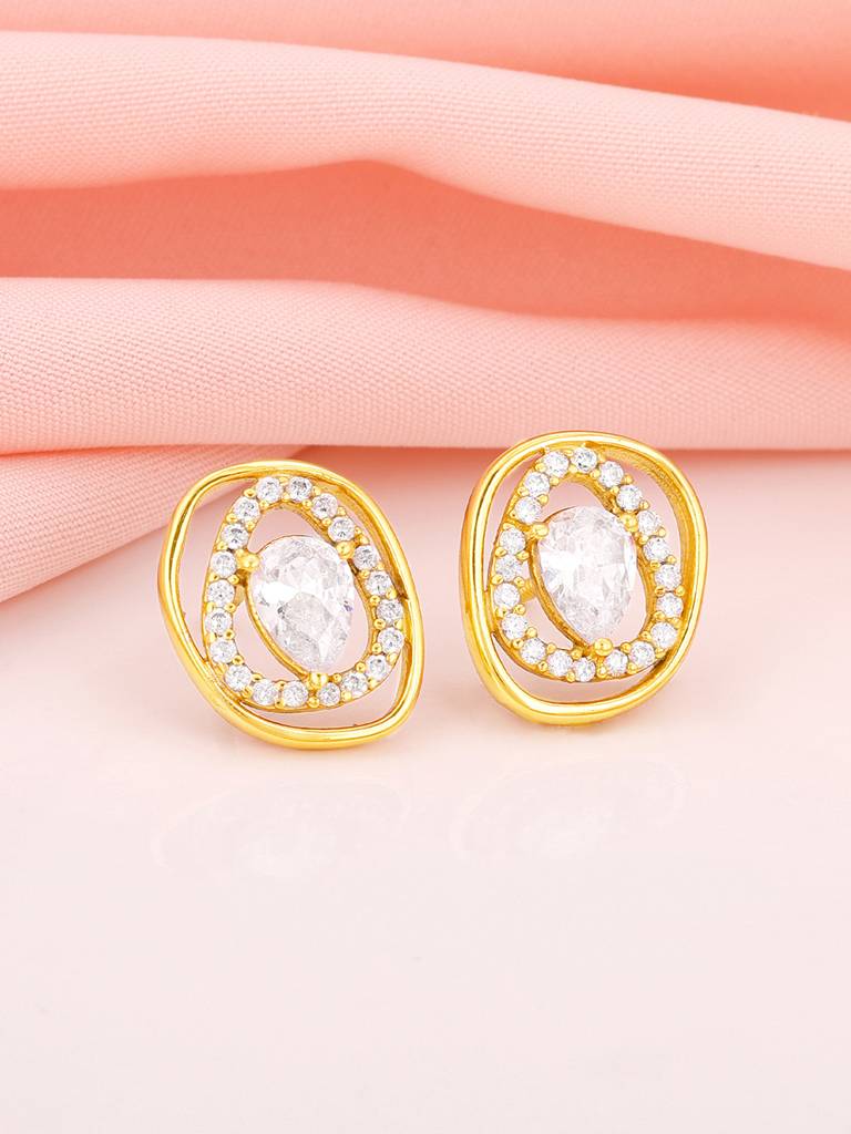 Giva 925 Sterling Silver Golden Glittering Earrings