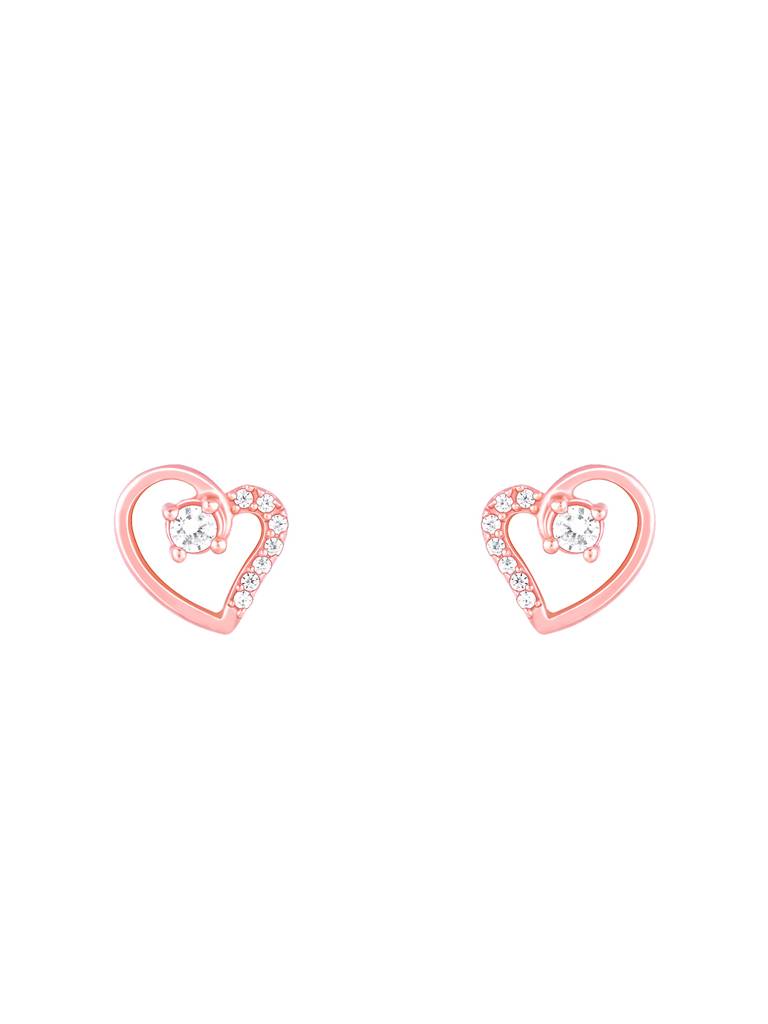 Giva 925 Sterling Silver Rose Gold Beautiful Heart Earrings