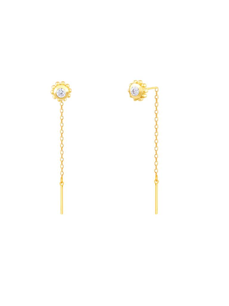 Giva 925 Sterling Silver Golden Bold Bling Drop Earrings