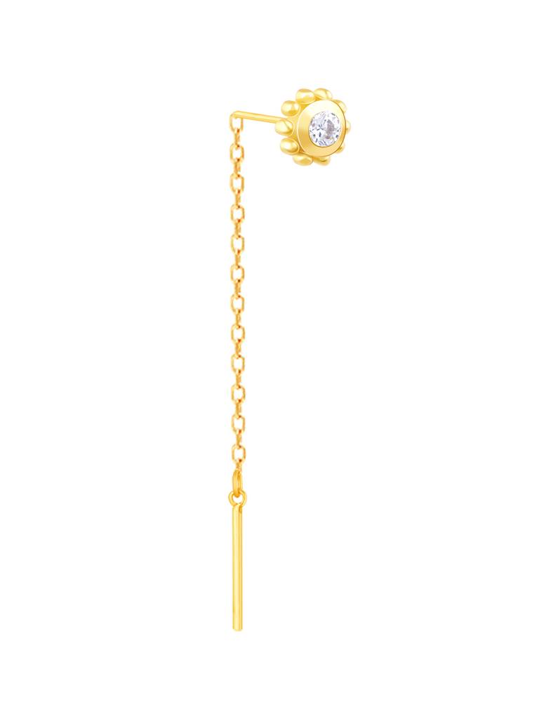 Giva 925 Sterling Silver Golden Bold Bling Drop Earrings
