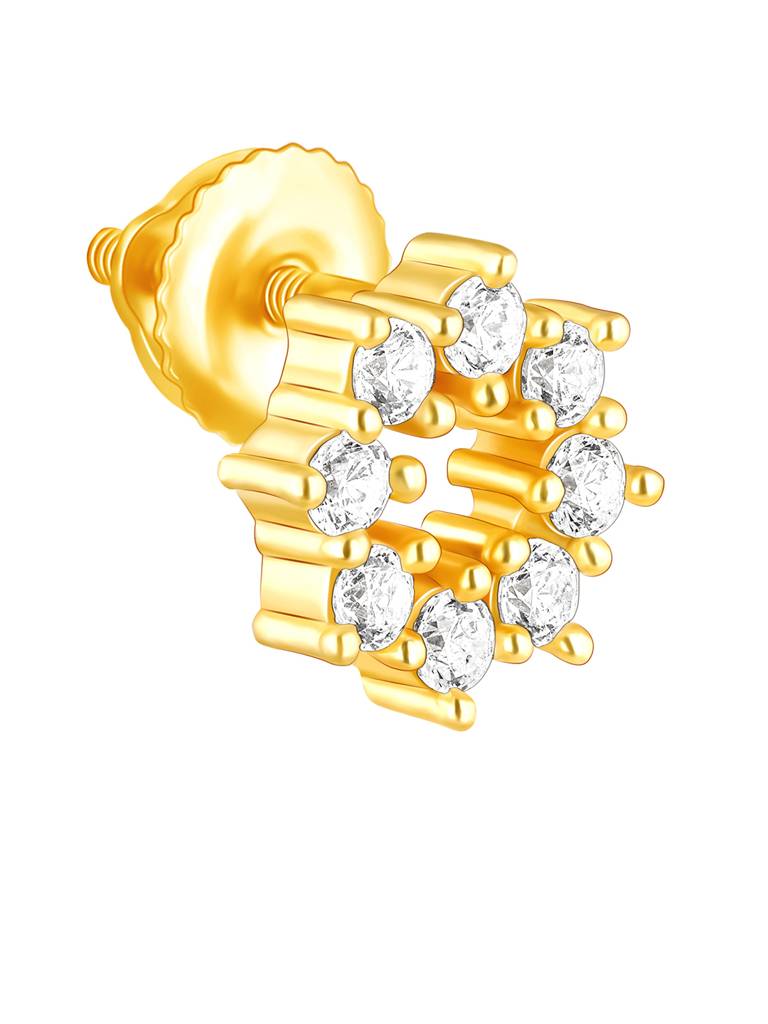 Giva 925 Sterling Silver Golden Sparkling Earrings