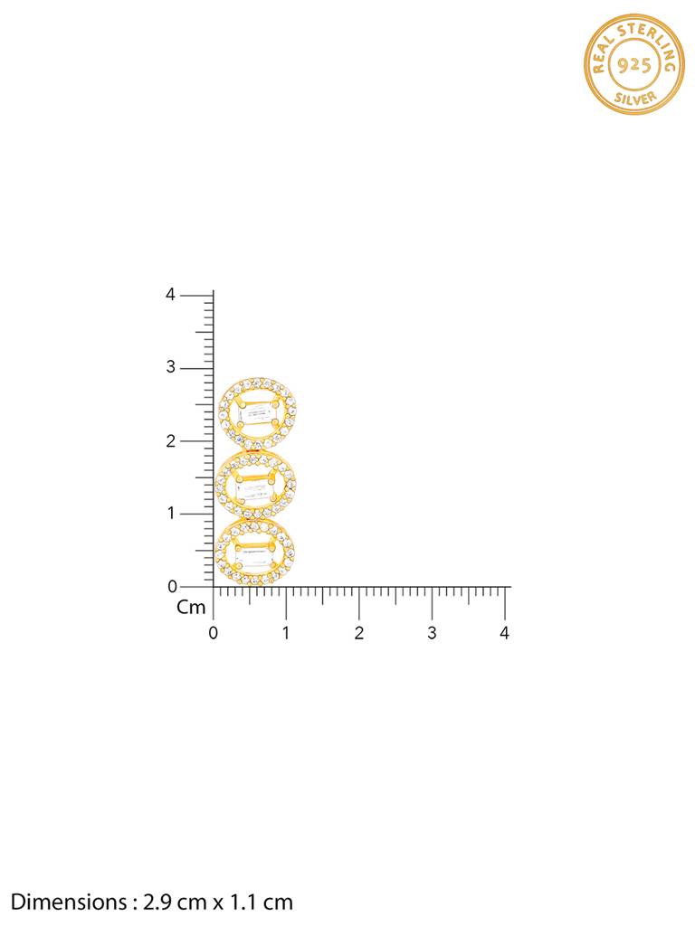 GIVA 925 Sterling Silver Golden Oval Drop Earrings