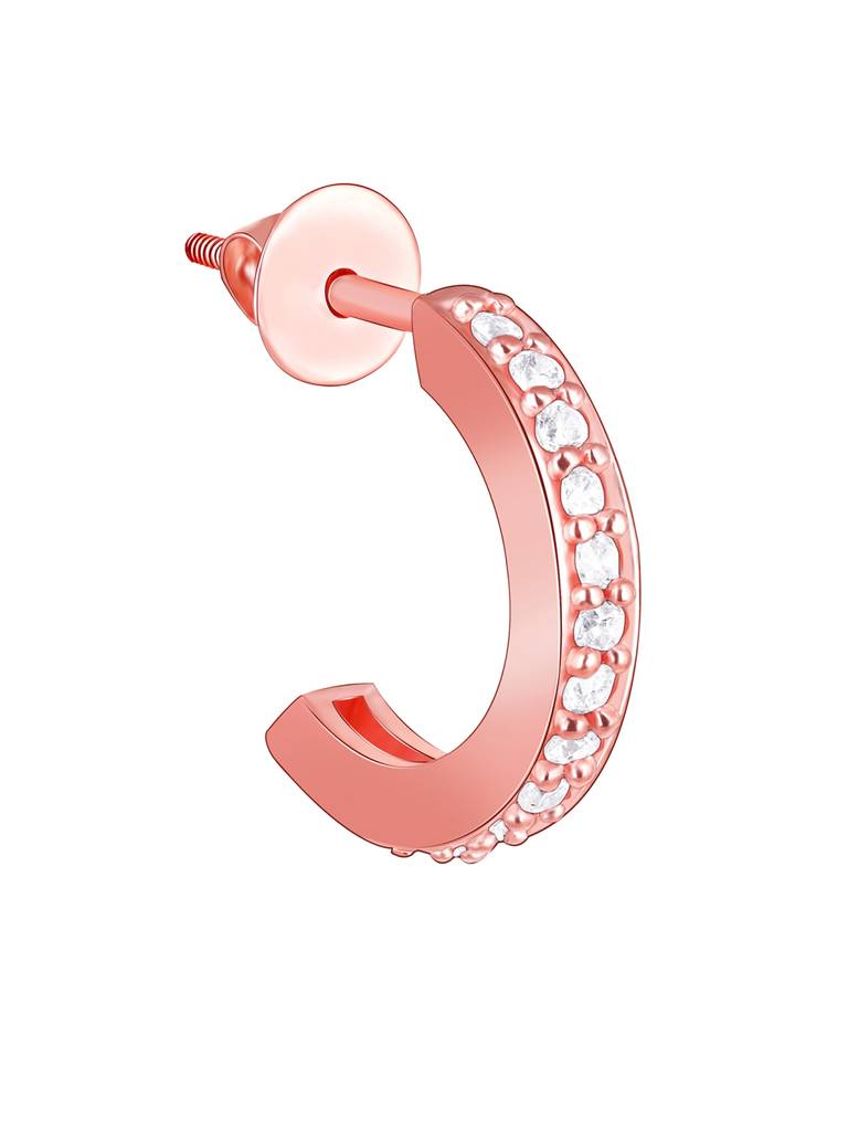 Giva 925 Sterling Silver Rose Gold Bliss Hoop Earrings