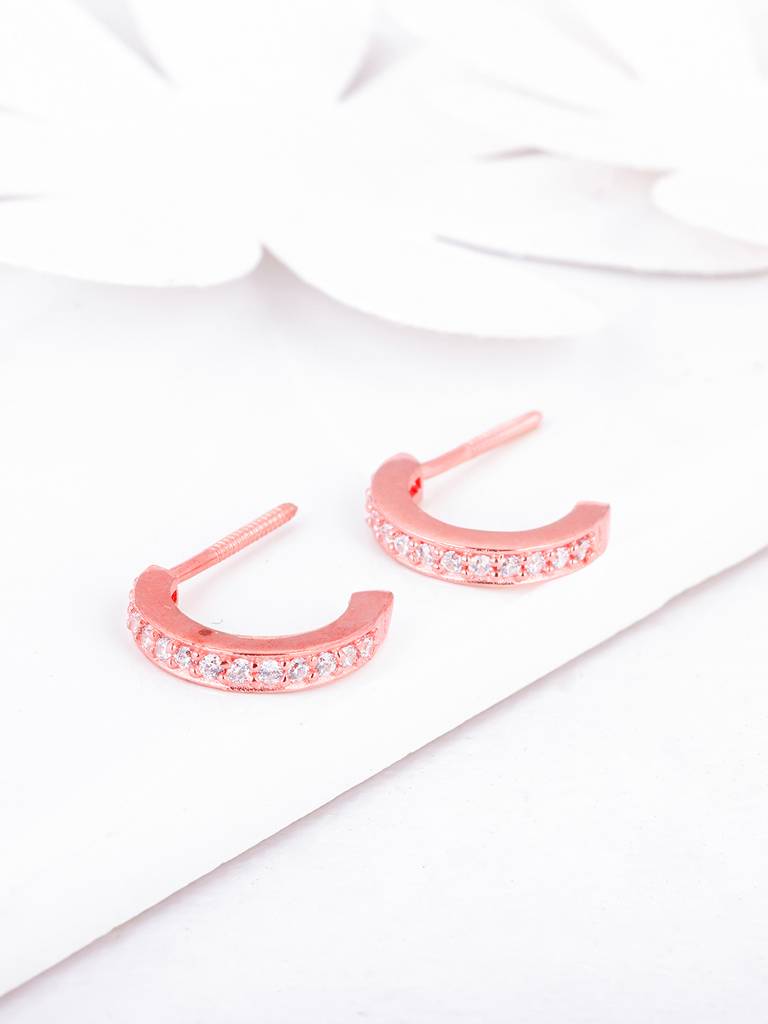 Giva 925 Sterling Silver Rose Gold Bliss Hoop Earrings