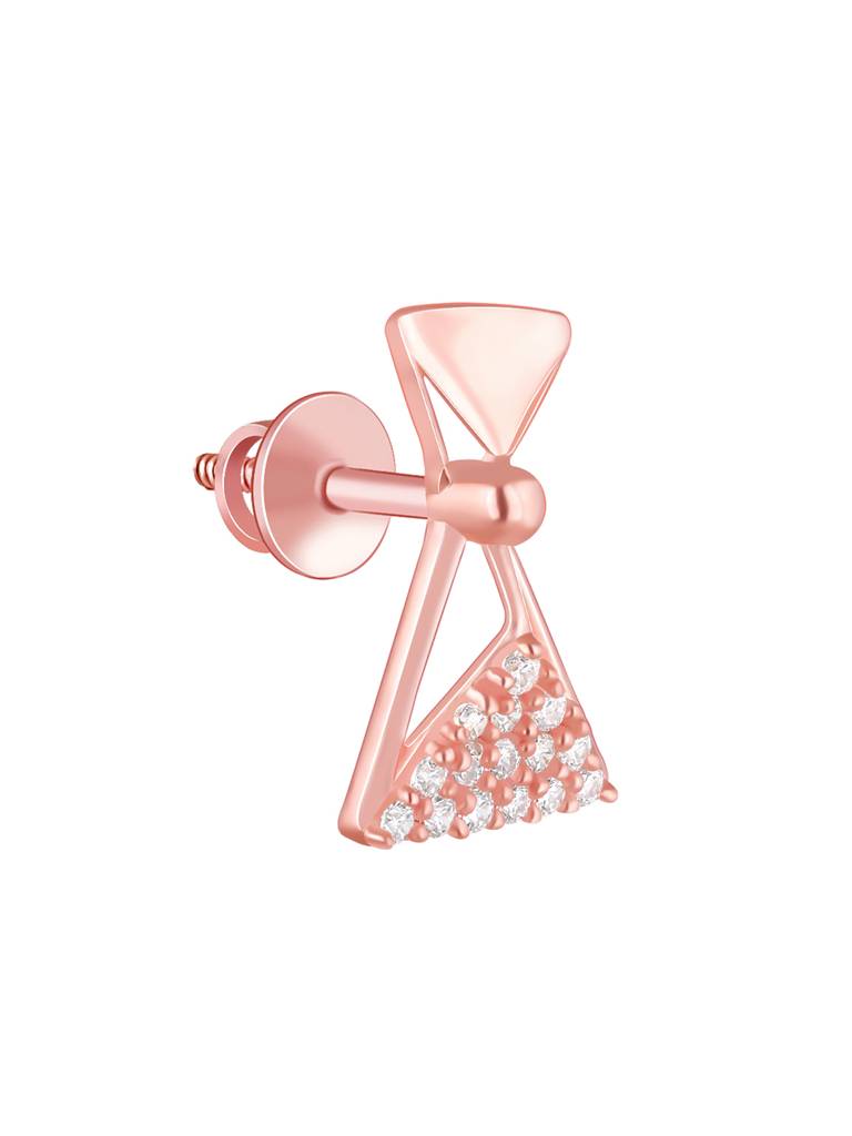 Giva 925 Sterling Silver Rose Gold Triangular Elegance Earrings