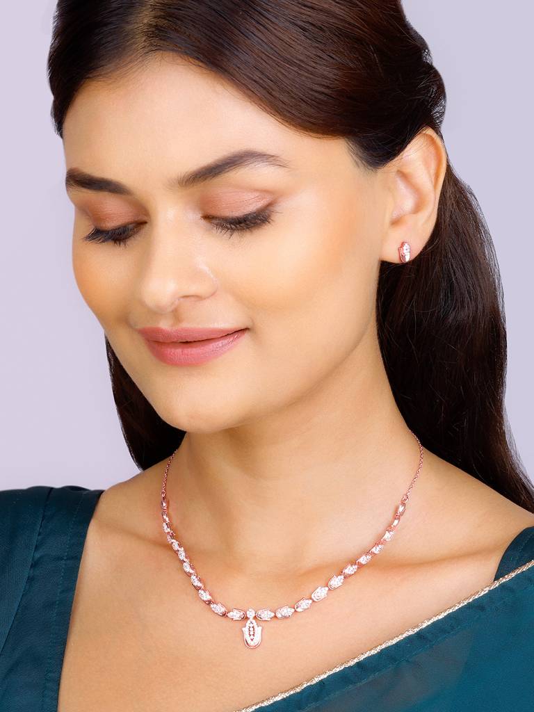 Giva 925 Sterling Silver Rose Gold Classic Hamsa Set