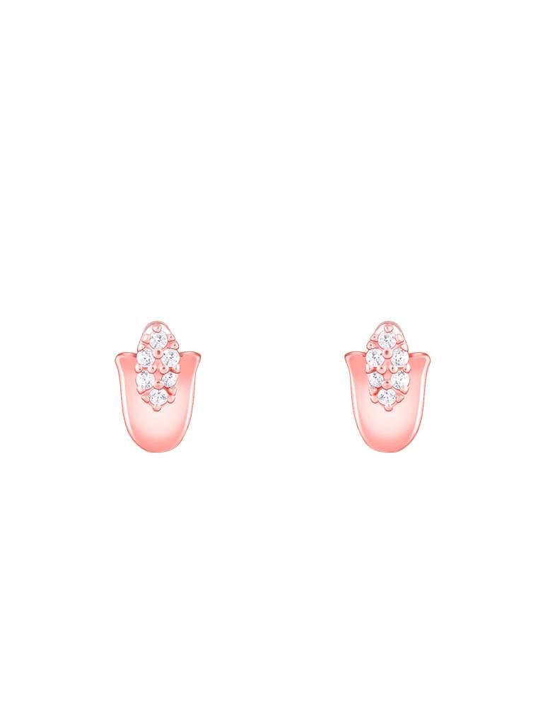 Giva 925 Sterling Silver Rose Gold Classic Hamsa Earrings